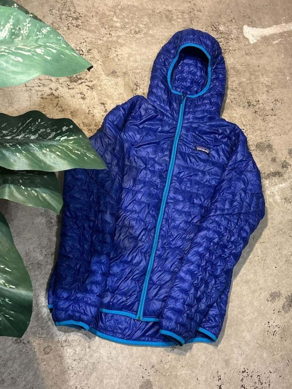Patagonia Micro Puff Hoody Size M Blue Quilted Puffer Jacket